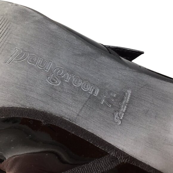 Paul Green Mary Jane Black Sz 7.5 Patent Leather Pumps Handmade Austria 2044 - Picture 11 of 12